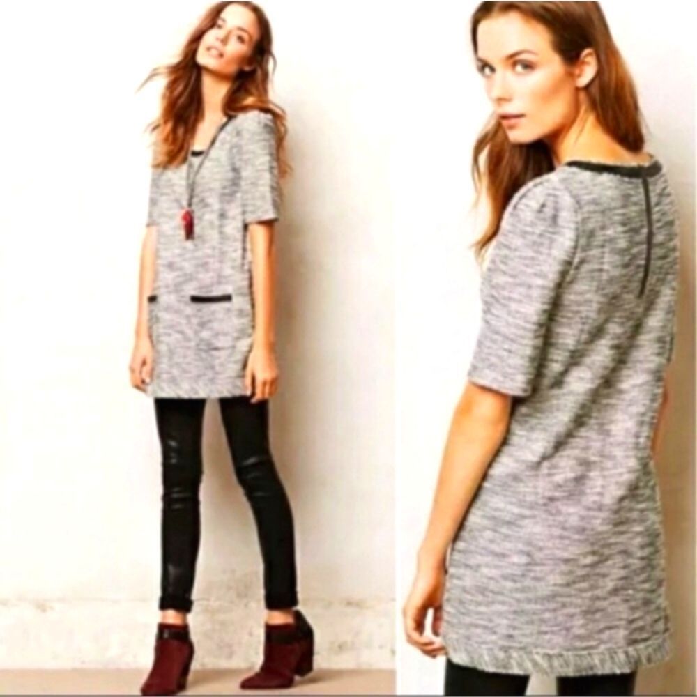 Anthropologie Postmark Tweed Tunic Dress Size Small